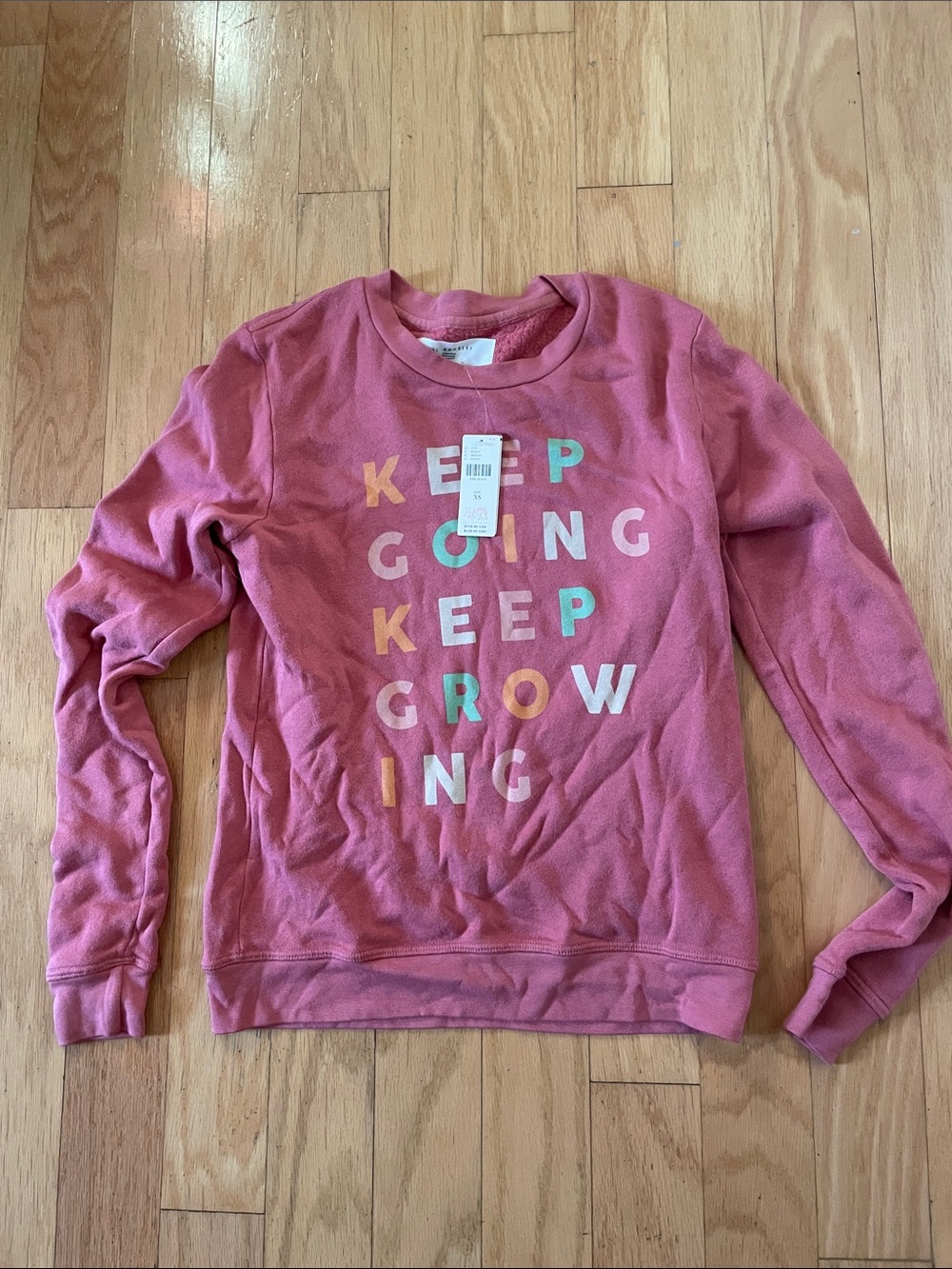 NWT Sol Angeles Anthropologie Mauve Graphic Crewneck sweatshirt xs